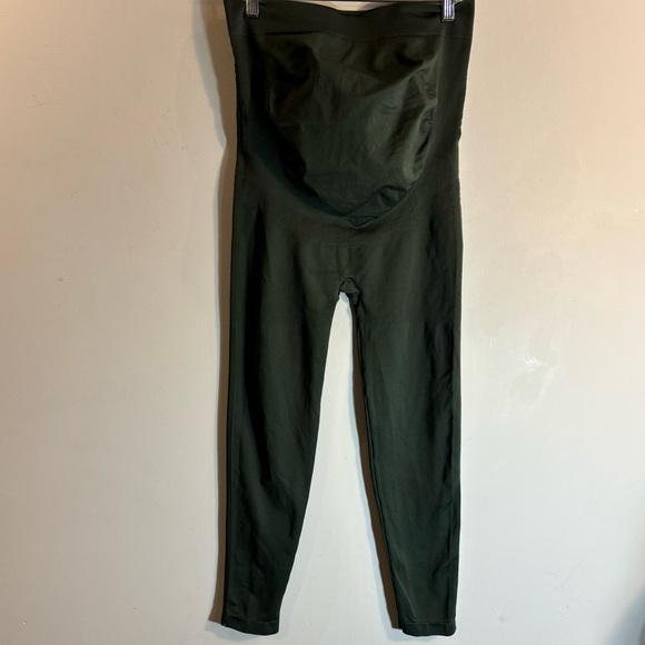 BLANQI Sz XL Everyday Maternity Leggings Full Length Medium Support Olive Green - Picture 3 of 9
